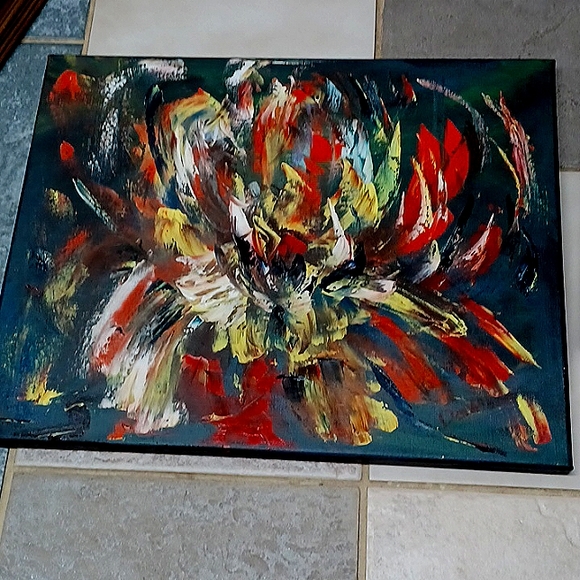 Original Collectable "Ambrosia Floral" impressionistic  oil painting 16"×20" - Picture 4 of 4